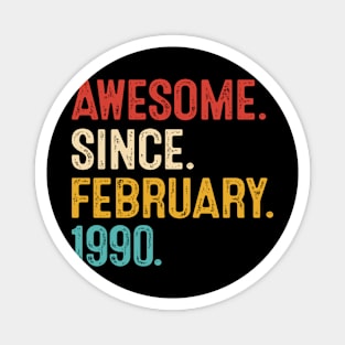 vintage february 1990 birthday Magnet